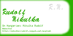 rudolf mikulka business card
